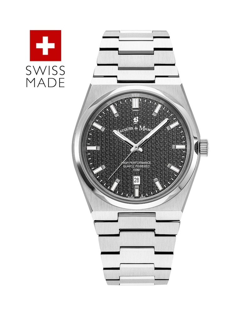 Jacques Du Manoir Silver Tone Gents Swiss Made Horizon Bracelet Watch - Image 1 of 4