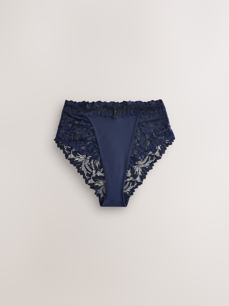 Navy Tanga Ultimate Comfort Lace Knickers 2 Pack - Image 2 of 5 Navy Tanga Ultimate Comfort Lace Knickers 2 Pack - Image 2 of 5