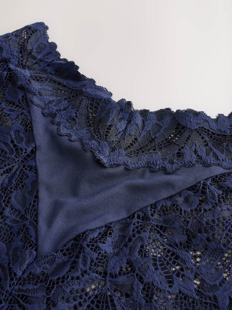 Navy Tanga Ultimate Comfort Lace Knickers 2 Pack - Image 5 of 5