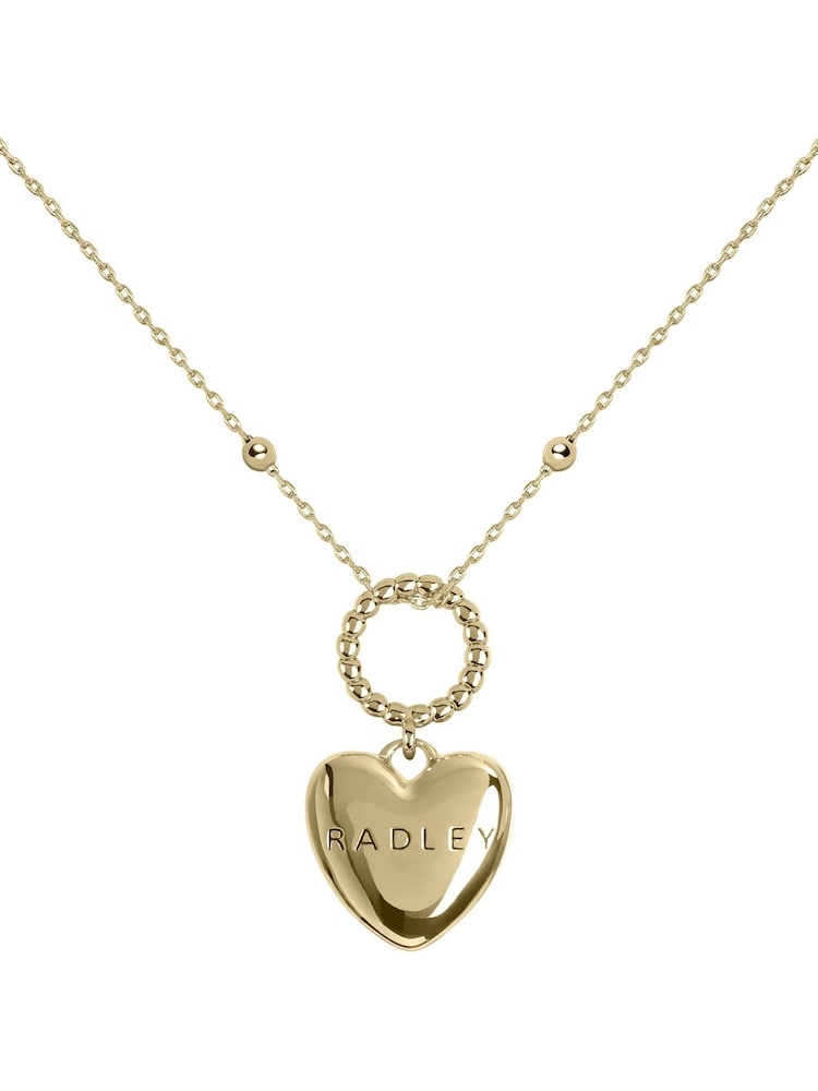 Radley 18ct Gold Tone Hanging Heart Pendant Necklace - Image 1 of 6