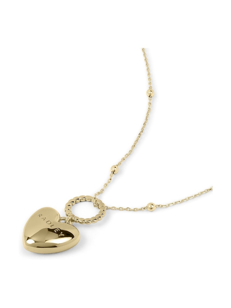Radley 18ct Gold Tone Hanging Heart Pendant Necklace - Image 2 of 6