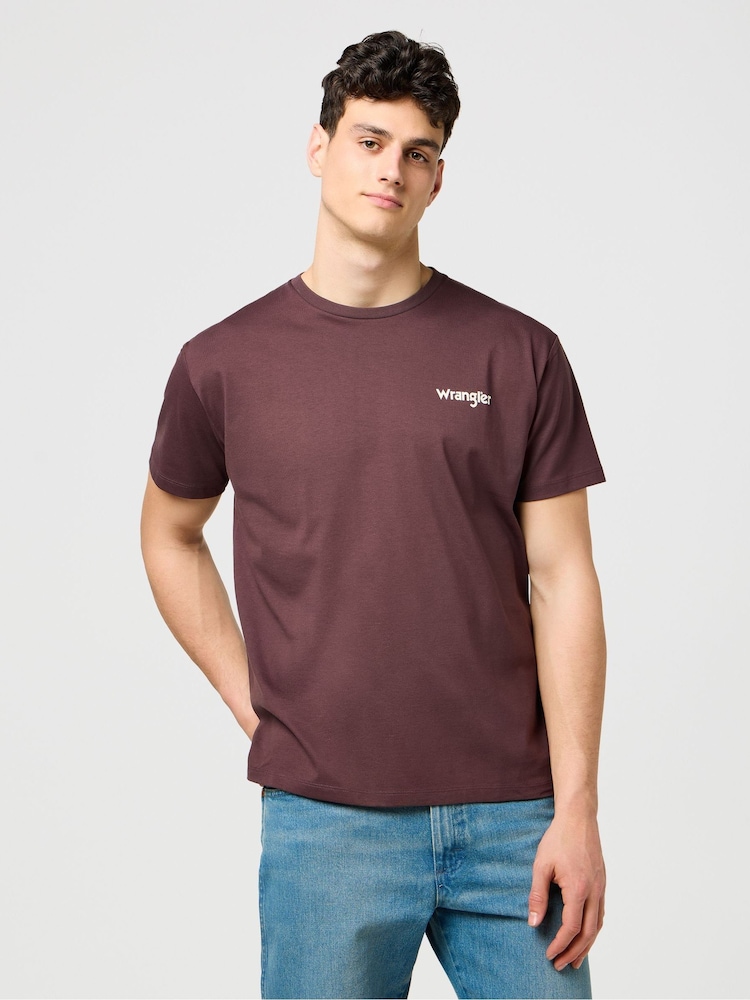 Wrangler Mahogany Vintage Backprint T-Shirt - Image 1 of 8 Wrangler Mahogany Vintage Backprint T-Shirt - Image 1 of 8