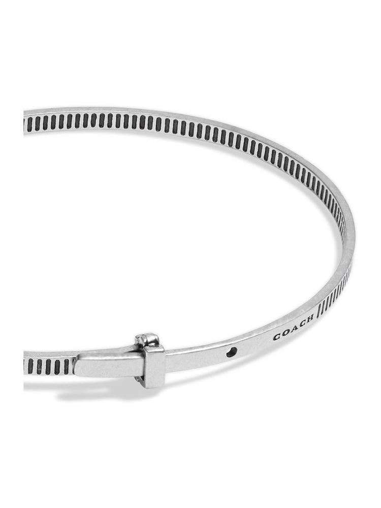 COACH Silver Tone Mens Zip Tie Cuff Bracelet - Image 3 of 3