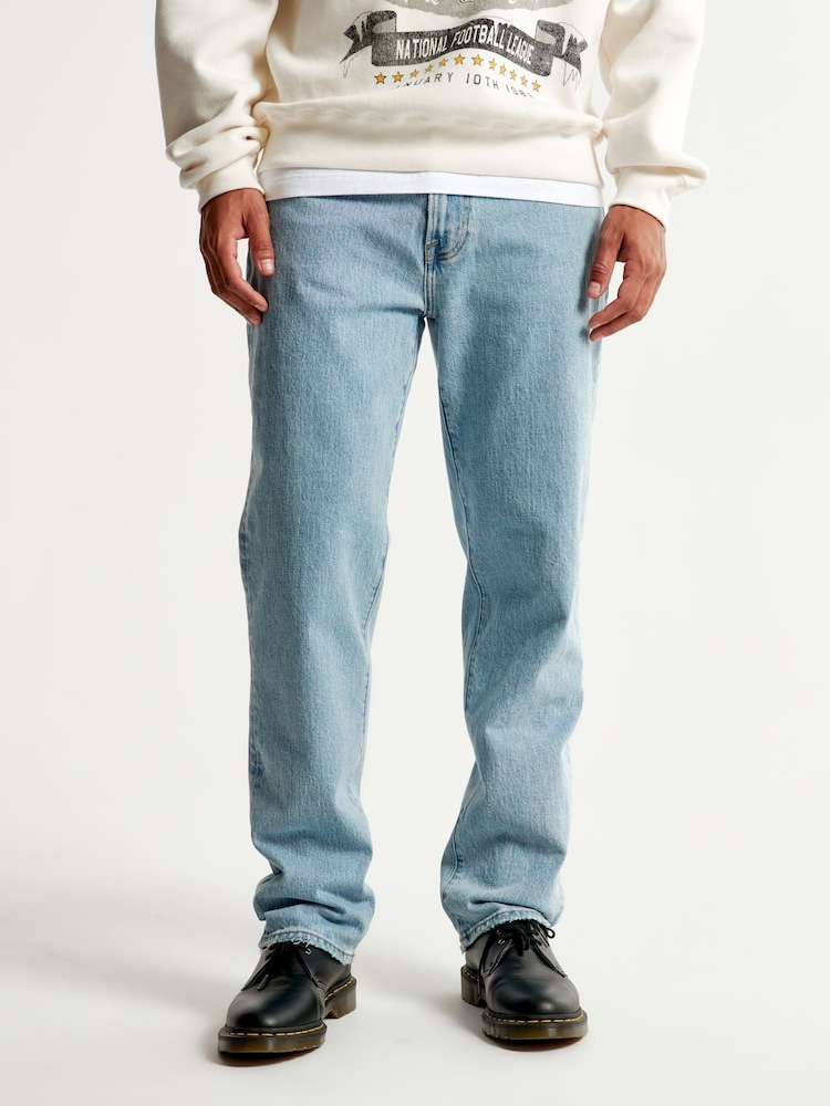 Abercrombie & Fitch Blue Straight Leg Jeans - Image 1 of 9