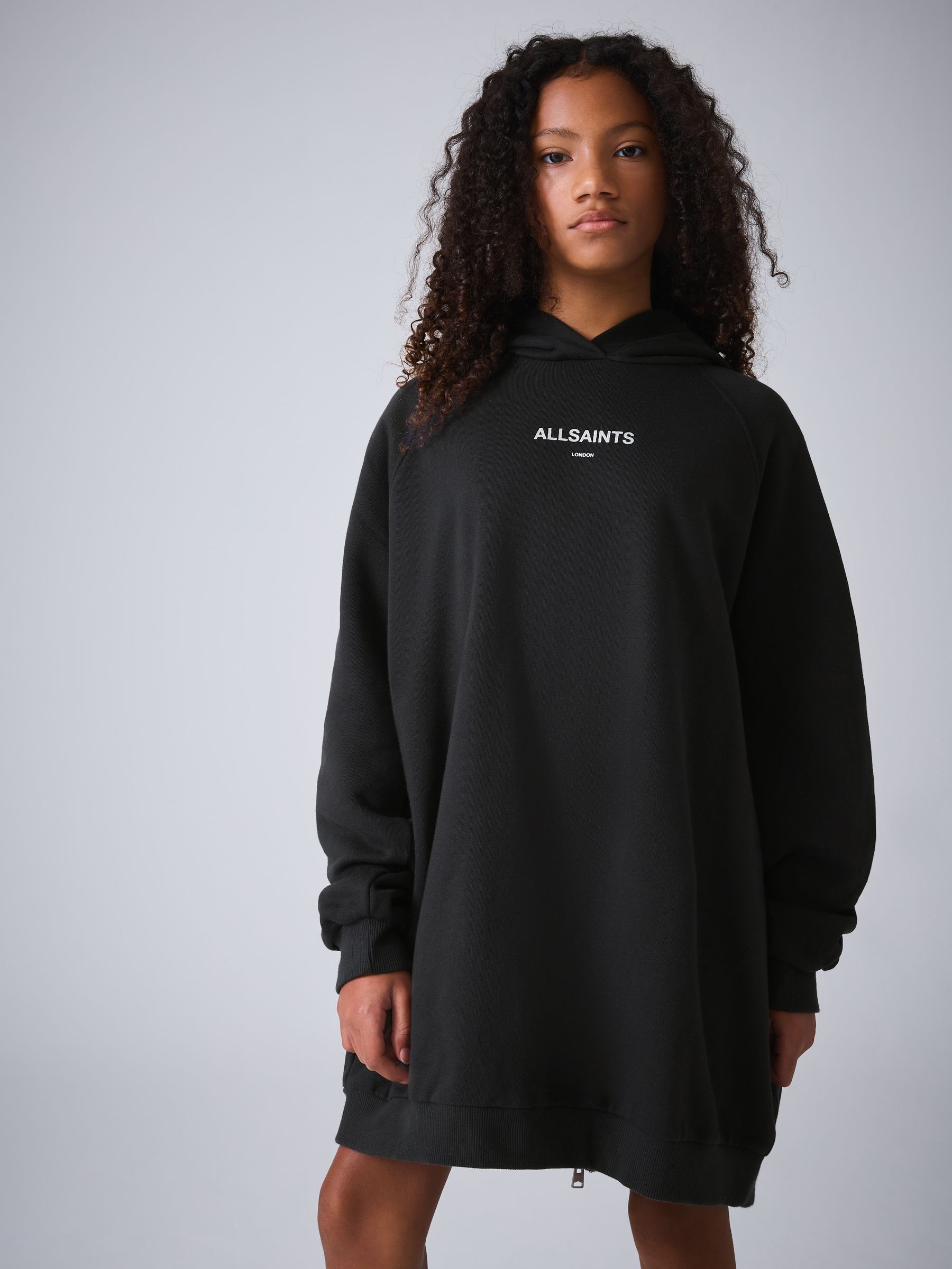 Buy smALLSAINTS Black Dana Zip Oversized Hoodie Dress from Next USA