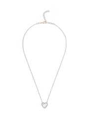 Beaverbrooks Rose Gold Plated Cubic Zirconia Mother of Pearl Heart Necklace - Image 1 of 4