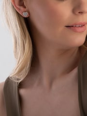 Beaverbrooks Rose Gold Plated Cubic Zirconia Mother of Pearl Heart Stud Earrings - Image 3 of 4