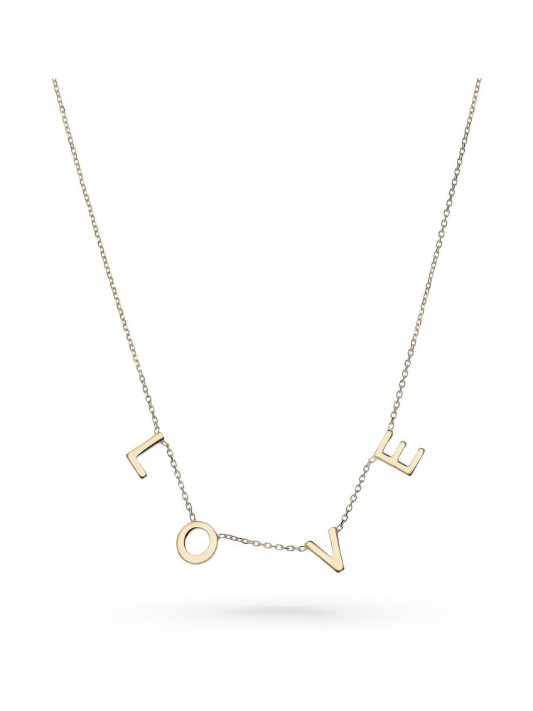 Beaverbrooks 9ct Yellow Gold Tone Love Necklace - Image 1 of 4