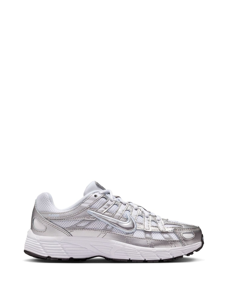 Nike White/Silver Youth P-6000 Trainers - Image 1 of 11