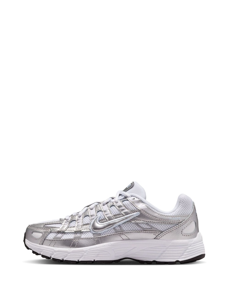Nike White/Silver Youth P-6000 Trainers - Image 2 of 11
