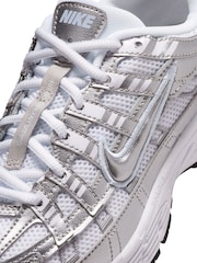 Nike White/Silver Youth P-6000 Trainers - Image 9 of 11