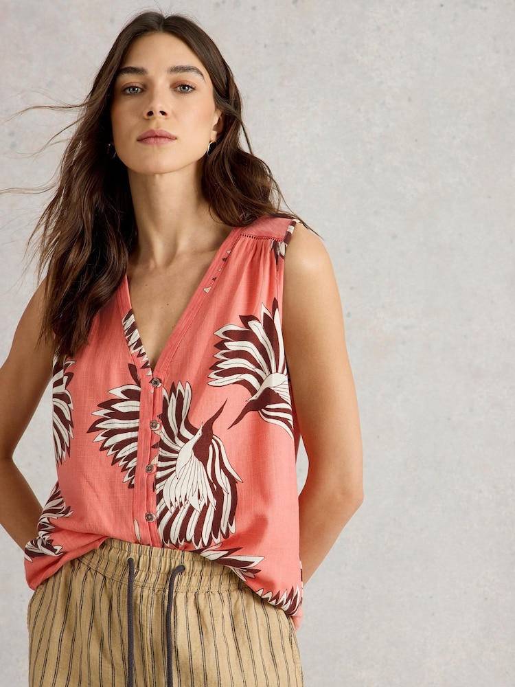 White Stuff Pink Delilah Button Top - Image 3 of 6