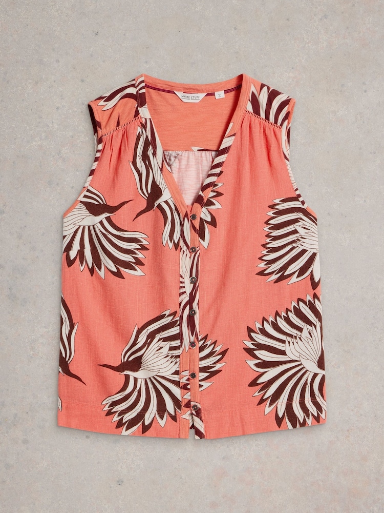 White Stuff Pink Delilah Button Top - Image 5 of 6