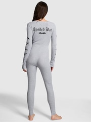 Victoria's Secret PINK Medium Heather Grey Bats Halloween Onesie - Image 2 of 2