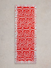 White Stuff Red Squiggle Printed Scarf - Image 2 of 3