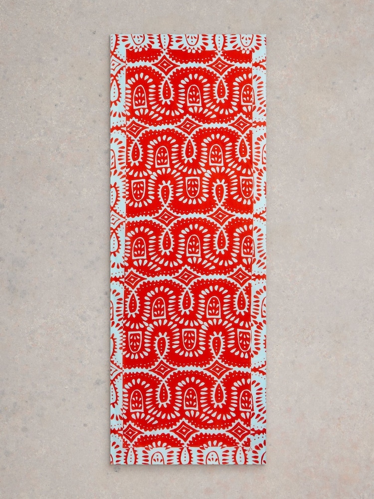 White Stuff Red Squiggle Printed Scarf - Image 2 of 3