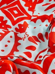 White Stuff Red Squiggle Printed Scarf - Image 3 of 3