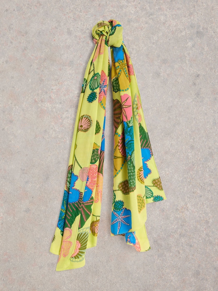 White Stuff Yellow Suki Floral Printed Scarf - Image 1 of 3