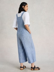 White Stuff Blue Vivian 100% Linen Dungarees - Image 2 of 6