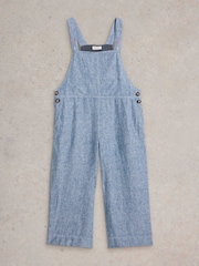 White Stuff Blue Vivian 100% Linen Dungarees - Image 5 of 6