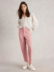 White Stuff Pink Blake Straight Crop Jeans - Image 1 of 4