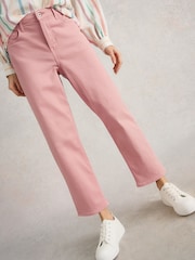 White Stuff Pink Blake Straight Crop Jeans - Image 4 of 4