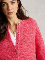 White Stuff Pink Belle Stitchy 100% Organic Cotton Cardigan - Image 2 of 5