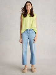 White Stuff Blue Blake Straight Crop Jeans - Image 1 of 4