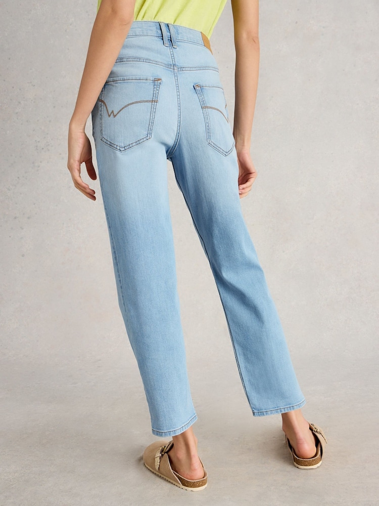 White Stuff Blue Blake Straight Crop Jeans - Image 2 of 4