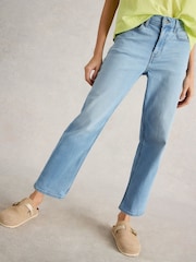 White Stuff Blue Blake Straight Crop Jeans - Image 3 of 4