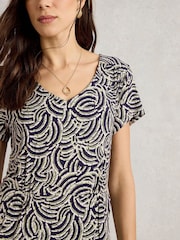 White Stuff Blue Tallie Jersey Dress - Image 4 of 6