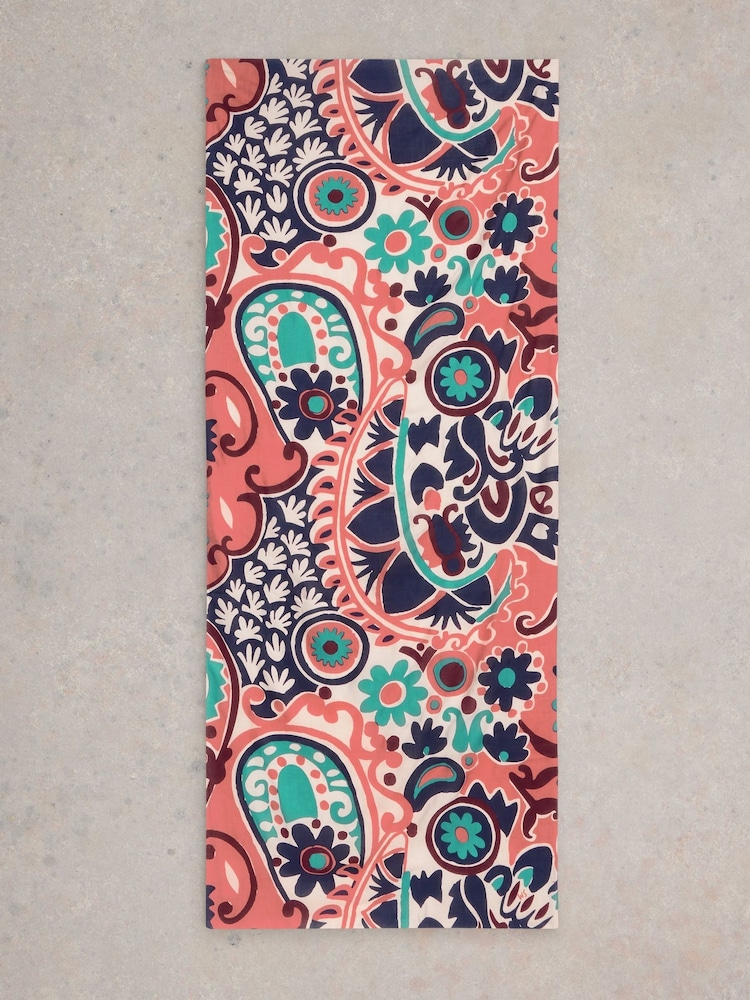 White Stuff Pink Calypso Carnival Printed Scarf - Image 2 of 3