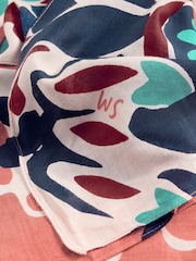White Stuff Pink Calypso Carnival Printed Scarf - Image 3 of 3