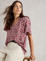 White Stuff Pink Sophia Crinkle Top - Image 1 of 6