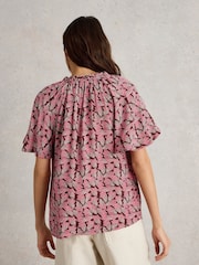 White Stuff Pink Sophia Crinkle Top - Image 2 of 6