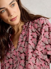 White Stuff Pink Sophia Crinkle Top - Image 4 of 6
