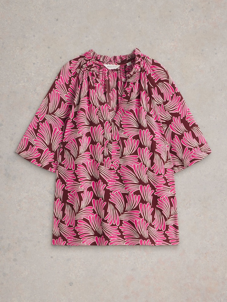 White Stuff Pink Sophia Crinkle Top - Image 5 of 6