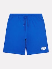 Aqua Blue - New Balance Kids French Terry Stacked Logo 100% Cotton Shorts - Imagen 1 de 3