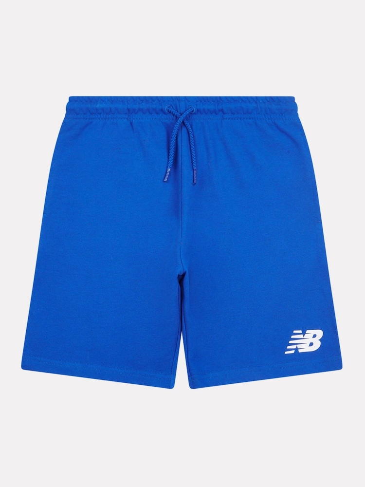 Aqua Blue - New Balance Kids French Terry Stacked Logo 100% Cotton Shorts - Imagen 1 de 3