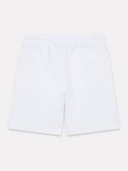 New Balance White Kids French Terry Stacked Logo 100% Cotton Shorts - Image 2 of 3