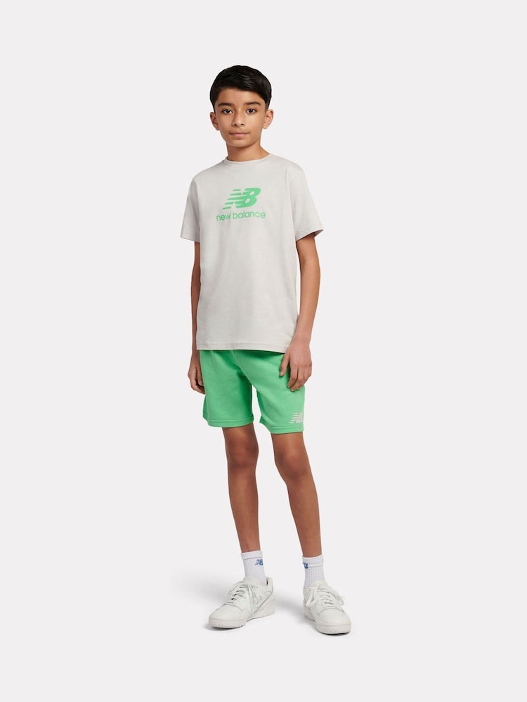 New Balance Green Kids Stacked Logo T-Shirt and Shorts Set - Image 1 of 10 New Balance Green Kids Stacked Logo T-Shirt and Shorts Set - Image 1 of 10
