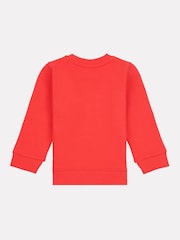 New Balance Red Kids 100% Cotton French Terry Stacked Logo Crew Sweat Top - Image 2 of 3