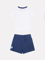New Balance Off White Kids Jersey Ringer T-Shirt & Shorts Set - Image 2 of 4