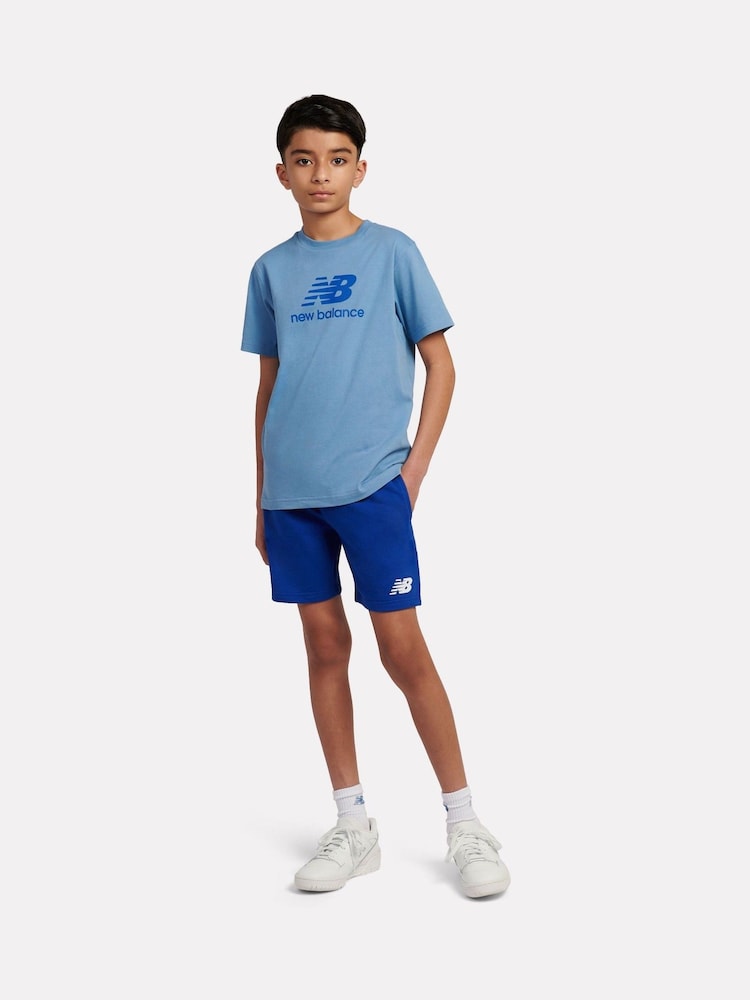 New Balance Blue Kids Stacked Logo T-Shirt and Shorts Set - Image 1 of 10 New Balance Blue Kids Stacked Logo T-Shirt and Shorts Set - Image 1 of 10