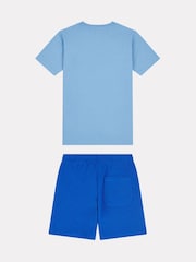New Balance Blue Kids Stacked Logo T-Shirt and Shorts Set - Image 7 of 10