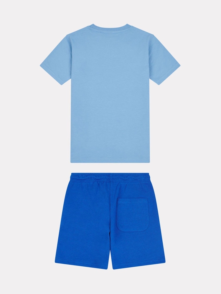 New Balance Blue Kids Stacked Logo T-Shirt and Shorts Set - Image 7 of 10