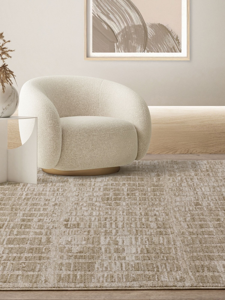 Asiatic Rugs Beige Laurent Grid Rug - Image 1 of 6