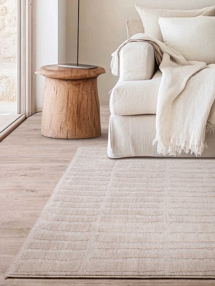 Asiatic Rugs Cream Laurent Grid Rug - Image 1 of 6