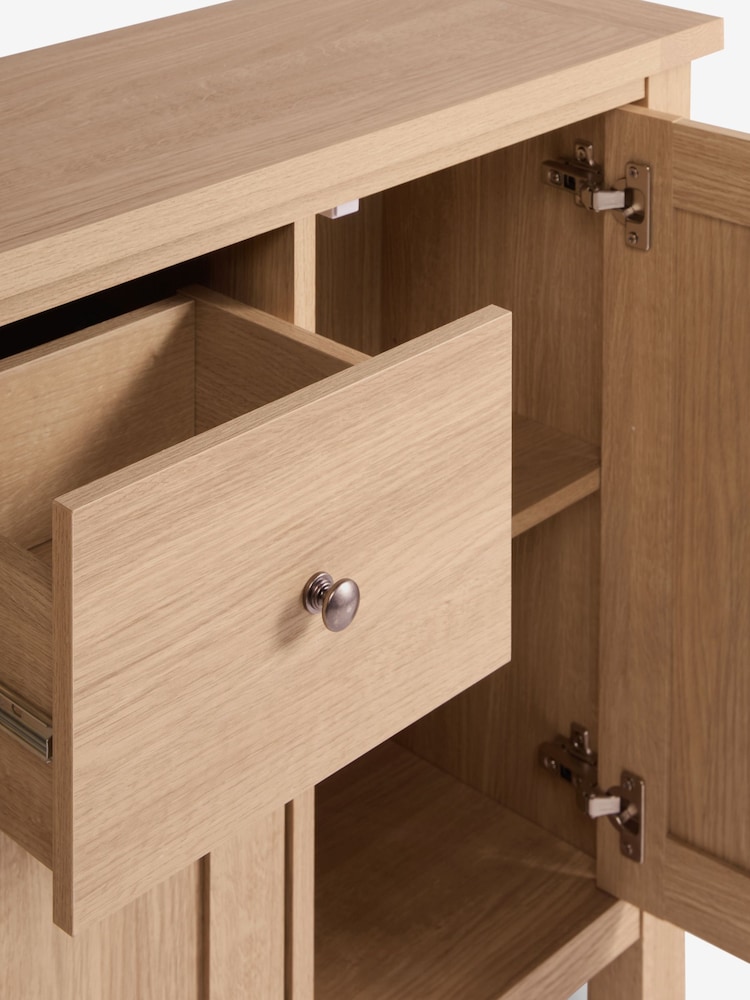 Natural Malvern Oak Effect Large Slim Sideboard - Image 11 of 11