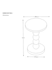 Light Natural Bobbin Solid Mango Wood Side Table - Image 4 of 5
